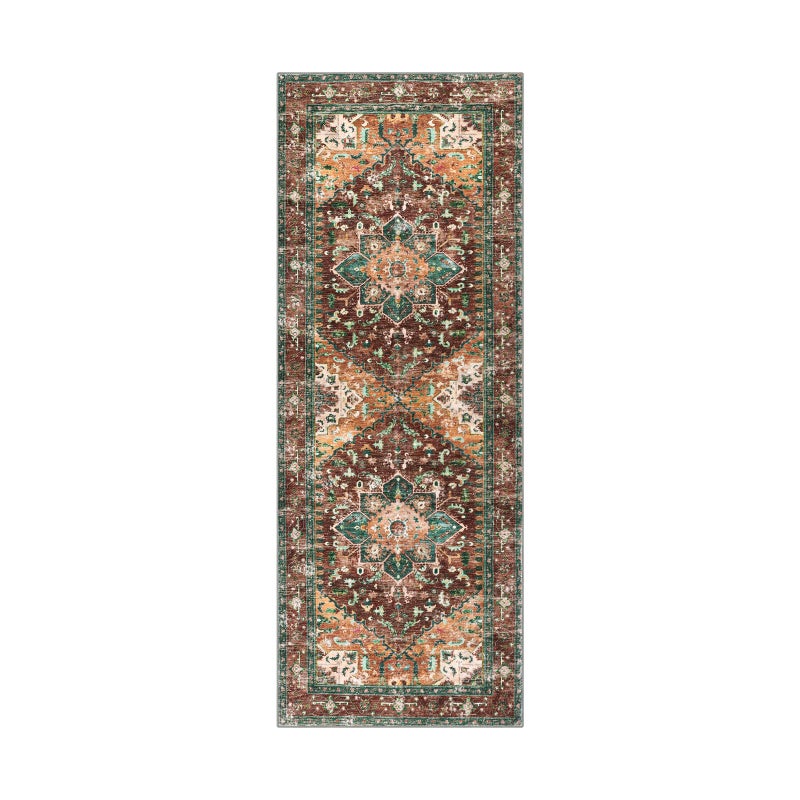 Yamaziot Washable Runner Rug, 2x6 Non-Slip Boho Vintage Hallway Rug Runner with Rubber Backing, Stain Resistant Distressed Carpet Runner for Bedroom, Kitchen, Laundry, Entrance - Image 2