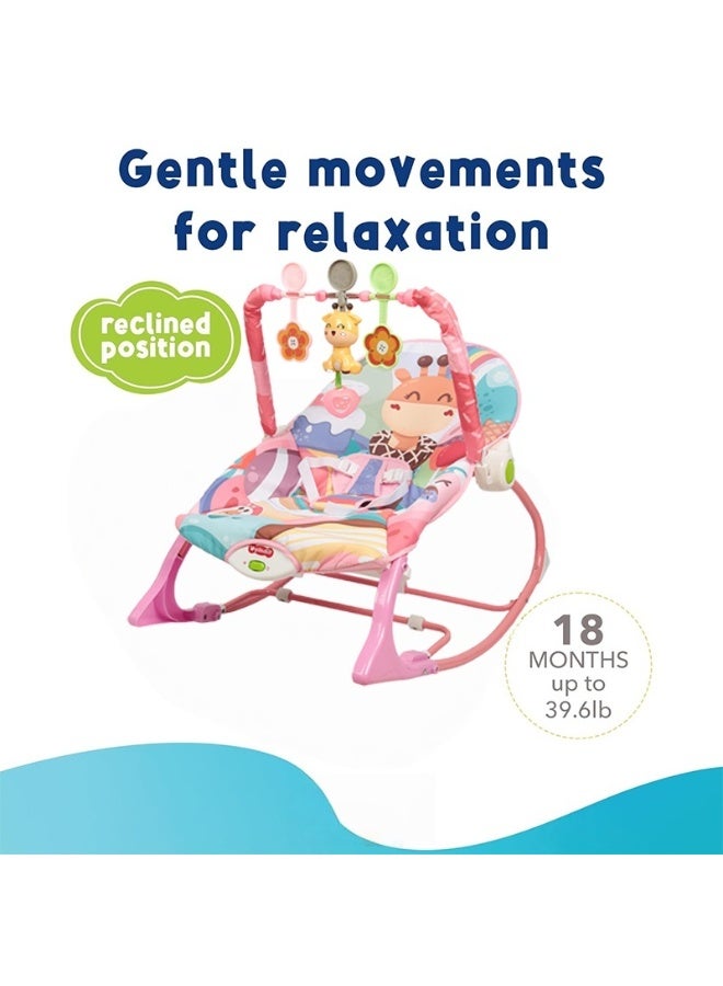 Baby Bouncer Seat, Baby Rocker, Swings and Vibrations seat for Infants, Portable Baby Swing with Music Box and Toys, Adjustable Multi Position, Newborn to Toddler, giraffe - Image 2