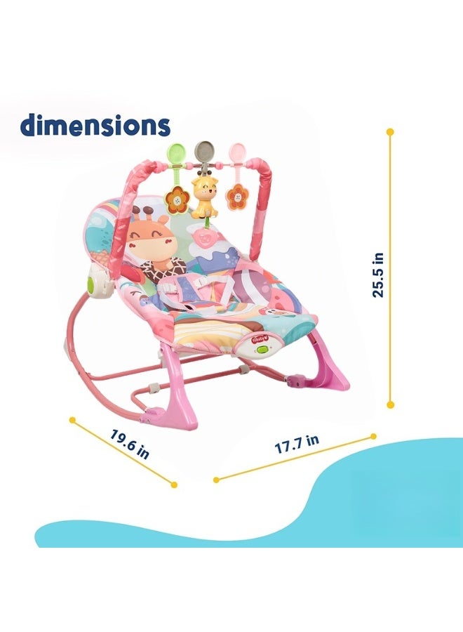 Baby Bouncer Seat, Baby Rocker, Swings and Vibrations seat for Infants, Portable Baby Swing with Music Box and Toys, Adjustable Multi Position, Newborn to Toddler, giraffe - Image 5