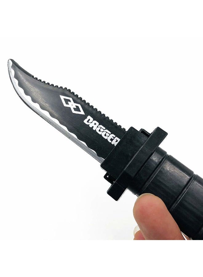 Cooplay 4PCS Retractable Fake Knife Toy Extension Hardcover Dagger Plastic Funny Trick Gadget Props Classic Gag Fun Prank Friend for Halloween Fools Day Party - Image 4