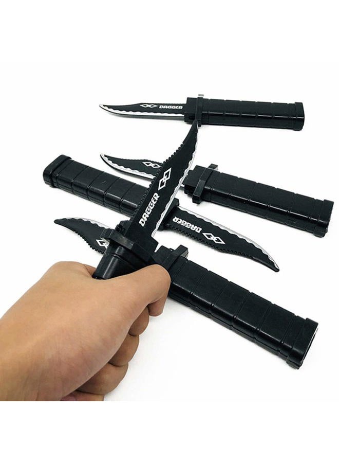Cooplay 4PCS Retractable Fake Knife Toy Extension Hardcover Dagger Plastic Funny Trick Gadget Props Classic Gag Fun Prank Friend for Halloween Fools Day Party - Image 3