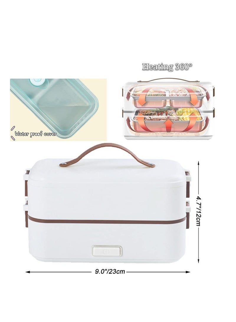 Captaintech Electric Lunch Box Container, Food Heater Heatup, Adult Kids Lunch Warmer in Office/Home/Travel Rice Cooker Egg Steamer 220v (white) - Image 3