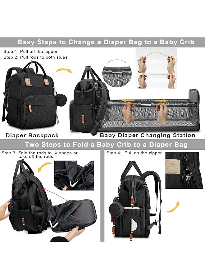 erorex Baby Essentials Diaper Backpack Changing Bag With Travel Mattress Large Capacity Mummy Backpack - Image 4