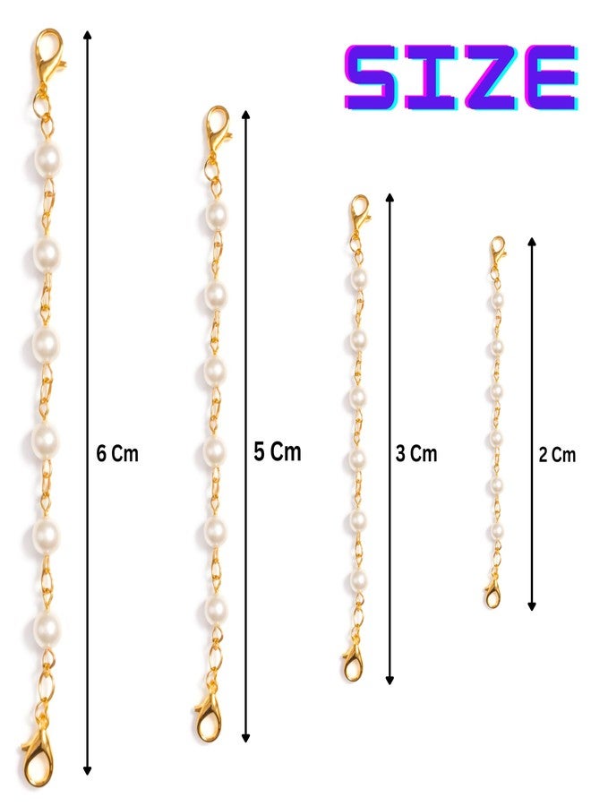 ST logo Pearl Women Girl Boy & Men Jewellery Making Golden Extender for Chain Set Bracelet Pendant & Necklace (Pack of 6 pcs, Golden) - Image 2