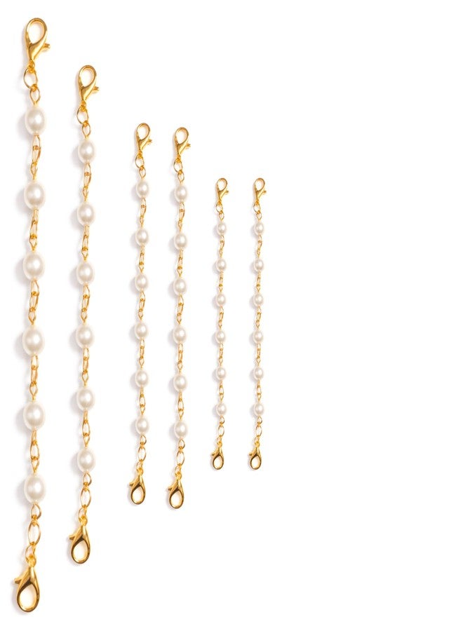 ST logo Pearl Women Girl Boy & Men Jewellery Making Golden Extender for Chain Set Bracelet Pendant & Necklace (Pack of 6 pcs, Golden) - Image 1