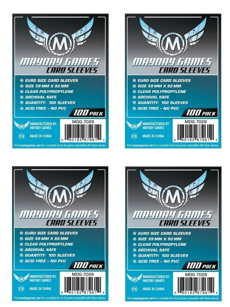 Mayday Games 7028 Clear Sleeves 59x92mm Euro Game Size 4x100 400 sleeves - Image 2