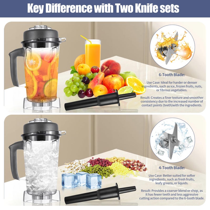 Flamiracle Blender blade Replacement Parts Compatible with Vitamix, Wet Blade Replacement for 5200, 5000, Pro 500, 5500, Standard 64oz, 48oz & 32oz Containers, Dry Blade Assembly with Wrench & Drive Socket Kit - Image 4