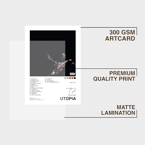 CodersParadise Travis Scott Utopia Wall Poster | 8x12 Inch (A4) Framed Music Artwork, Hanging Wall Decor for Bedroom, Living Room & Home, Album Art for Fans - Image 4