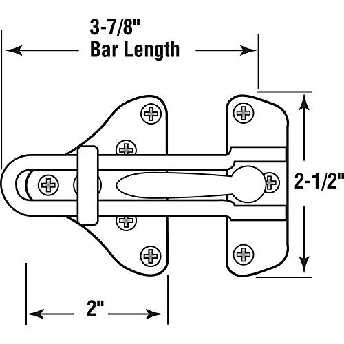 Defender Security Prime-Line U 11316 Swing Bar Door Guard With High Security Auxiliary Lock, Satin Nickel Finish (Single Pack) - Image 2