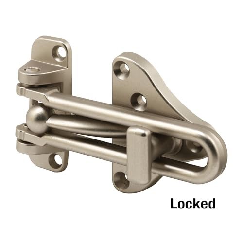 Defender Security Prime-Line U 11316 Swing Bar Door Guard With High Security Auxiliary Lock, Satin Nickel Finish (Single Pack) - Image 5