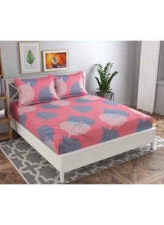 BSB HOME BSB HOME Premium Cotton Elastic Fitted Bedsheets with 2 King Size Pillow Covers | Double Bed with All Around Elastic 180 TC Supersoft | Size - 72 King Sizex78+10 inches | Pink and Light Green  - Image 4