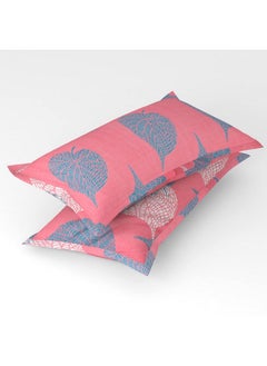 BSB HOME BSB HOME Premium Cotton Elastic Fitted Bedsheets with 2 King Size Pillow Covers | Double Bed with All Around Elastic 180 TC Supersoft | Size - 72 King Sizex78+10 inches | Pink and Light Green  - Image 2