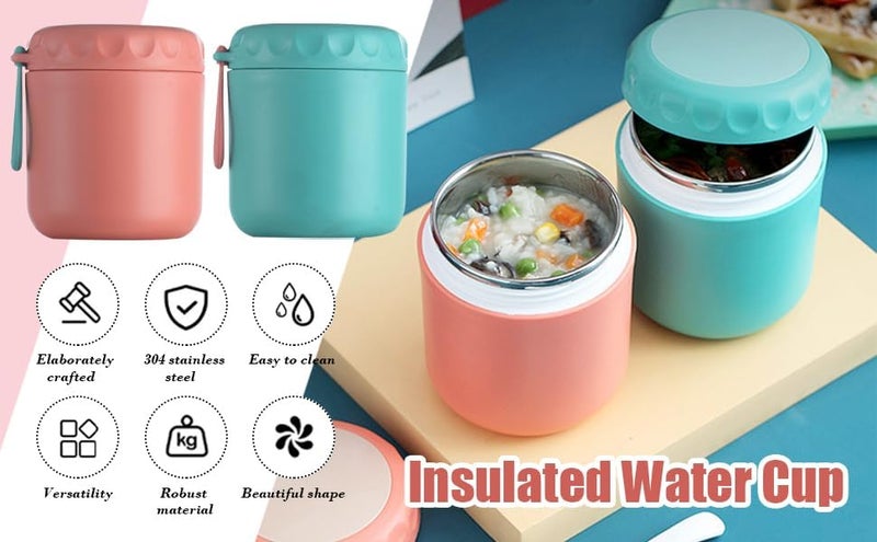 CASADELIGHT Lunch Box Yogurt Container with Lid Leak Proof Stainless Steel Cups with LidsOvernight Oats Containers with Lid Dishwasher Freezer Safe Pink 430ml - Image 5