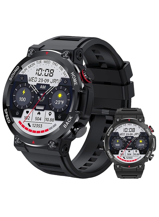 RollsTimi  Military Smart Watches for Men IP68 Waterproof Rugged Bluetooth Call(Answer/Dial Calls) 1.39'' Fitness Watch Tracker for Android iOS Outdoor Sports,Black  - Image 1