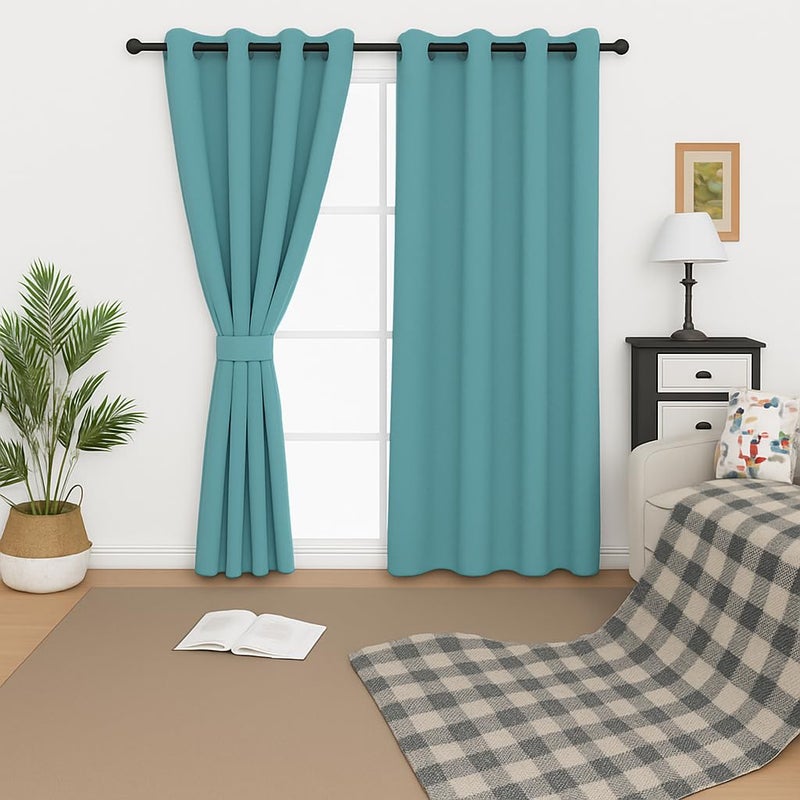 Amali Regal Dimout curtains with 16 Grommets in 2 panels Size (W132 x L 274cm) for living room Decor or bedroom window noise reduction and light blocking - Image 1