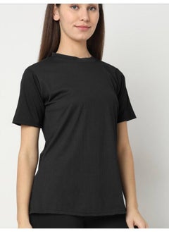 Self Design Round Neck Long Sleeves Anti Odour Cotton T-shirt Free Size
