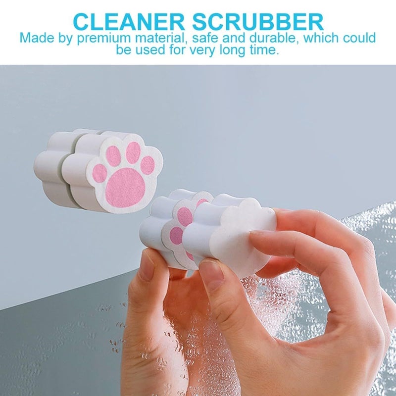 2pcs Cat Paw Design Scrubber Sponge For Glass Mirror Faucet Cleaning Creative Bathroom Household Scouring Tool - Image 4