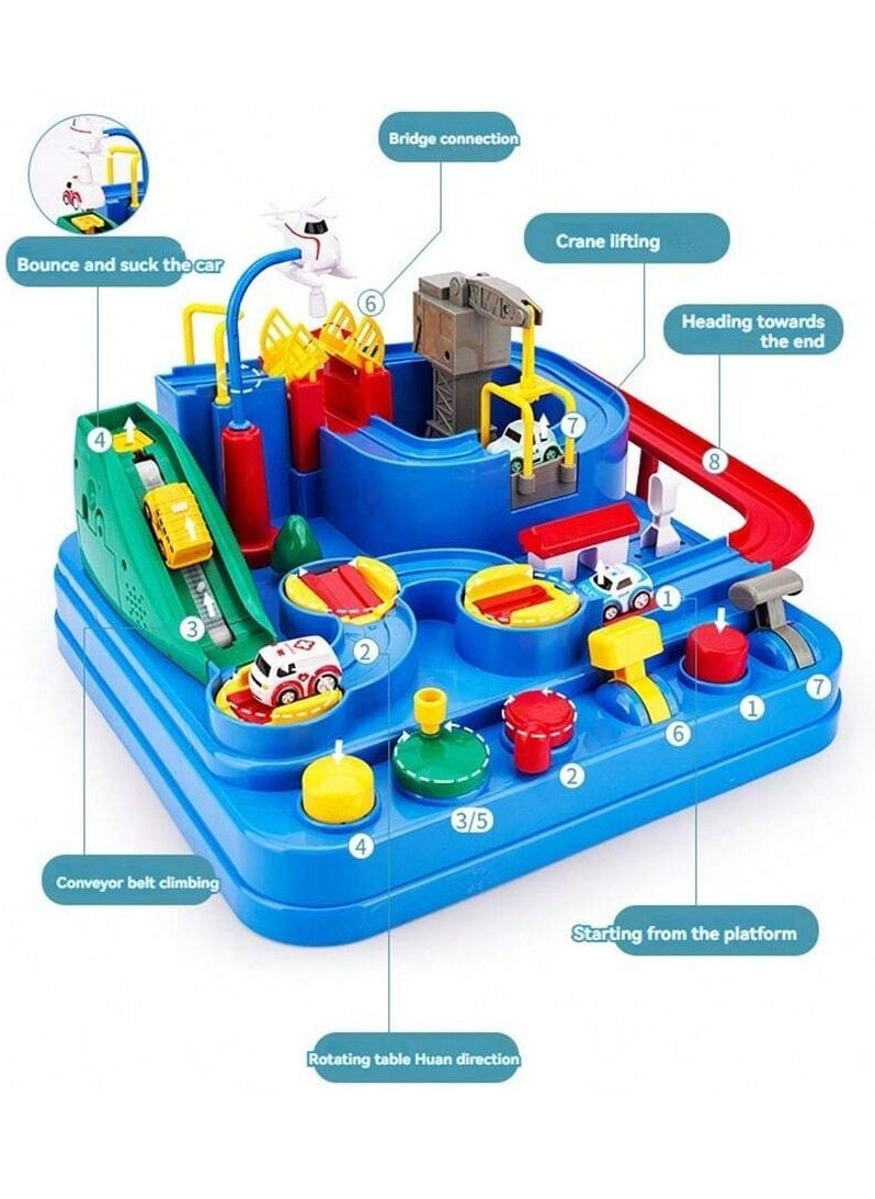 Generic Magnetic City Rescue Playset - Interactive Puzzle Rail Car Adventure with Mini Cars for Preschool Learning and Creative Play - Develops Problem-Solving and Motor Skills  - Image 4