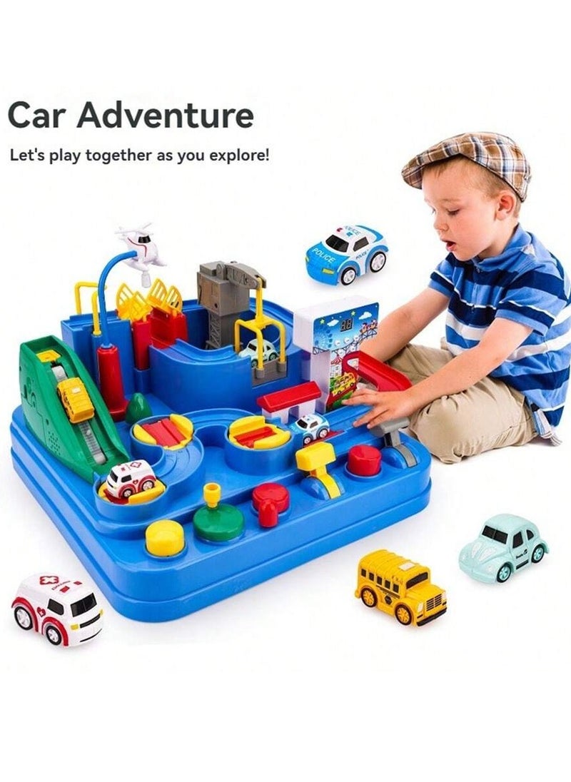 Generic Magnetic City Rescue Playset - Interactive Puzzle Rail Car Adventure with Mini Cars for Preschool Learning and Creative Play - Develops Problem-Solving and Motor Skills  - Image 2