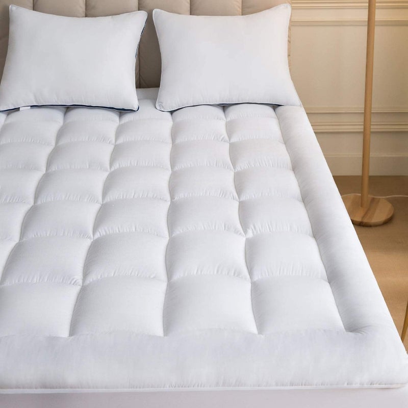 Niagara Sleep Solution Mattress Topper Full 54x75 Inches Quilted Back Pain Relief Plush Down Alternative Pillow Top Fitted Skirt Protector Cooling Mattress Pad Deep Pocket Fits 20 Inches Soft White - Image 5