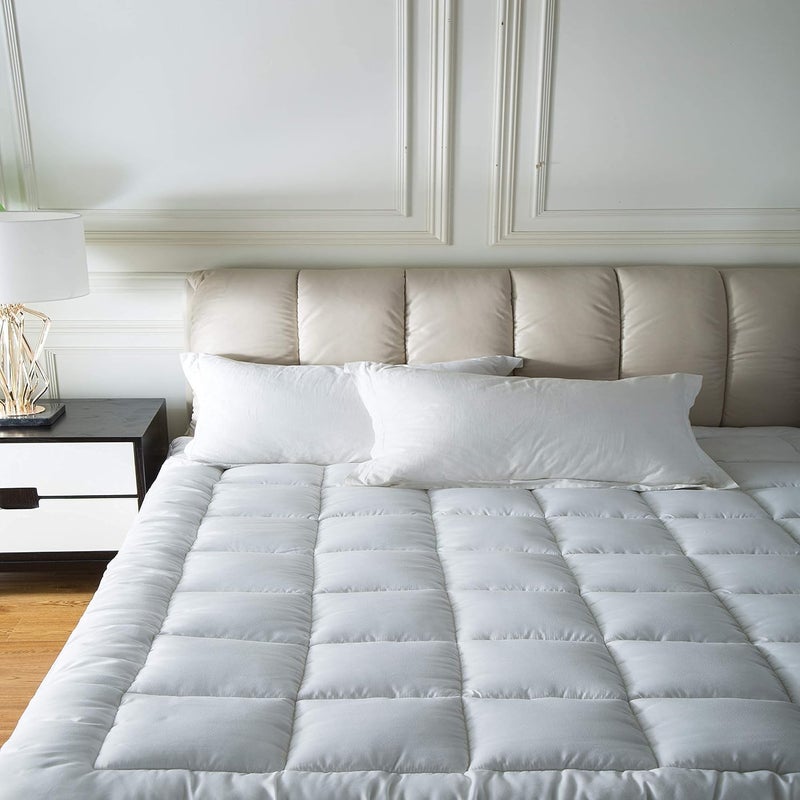 Niagara Sleep Solution Mattress Topper Full 54x75 Inches Quilted Back Pain Relief Plush Down Alternative Pillow Top Fitted Skirt Protector Cooling Mattress Pad Deep Pocket Fits 20 Inches Soft White - Image 2