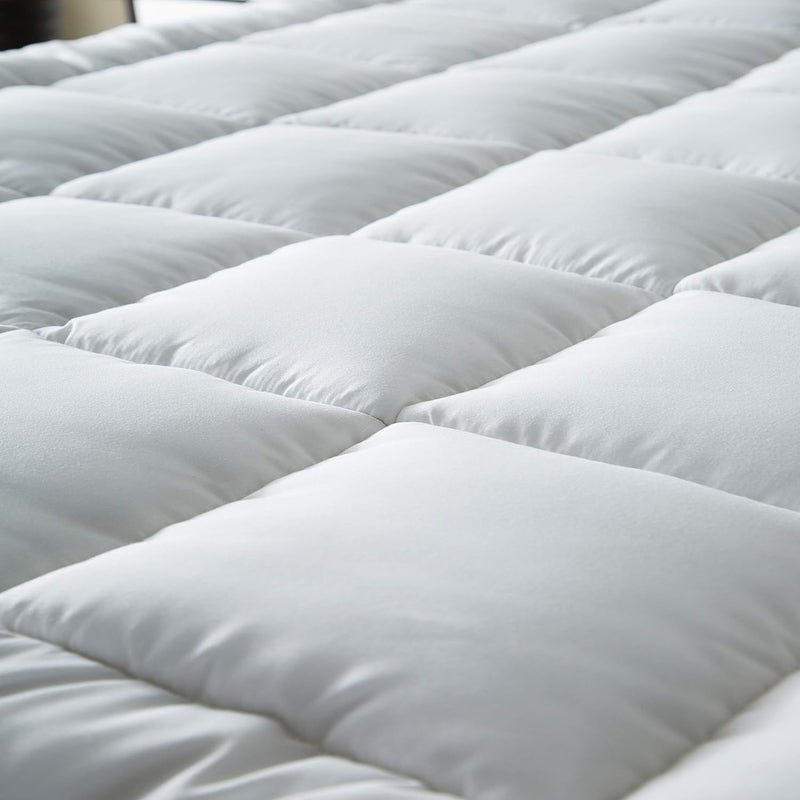 Niagara Sleep Solution Mattress Topper Full 54x75 Inches Quilted Back Pain Relief Plush Down Alternative Pillow Top Fitted Skirt Protector Cooling Mattress Pad Deep Pocket Fits 20 Inches Soft White - Image 4
