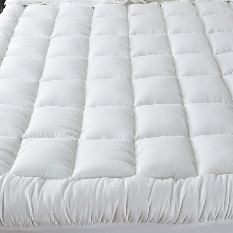 Niagara Sleep Solution Mattress Topper Full 54x75 Inches Quilted Back Pain Relief Plush Down Alternative Pillow Top Fitted Skirt Protector Cooling Mattress Pad Deep Pocket Fits 20 Inches Soft White - Image 3