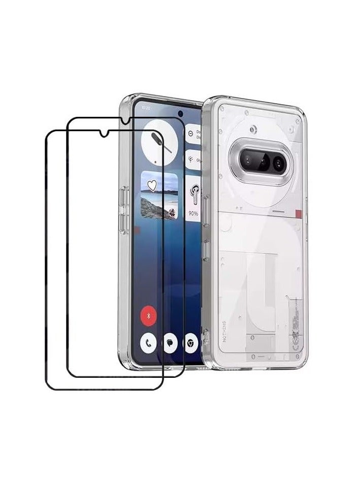 general Compatible with Nothing Phone 3a protective case and screen protector Tempered glass protective film Soft TPU transparent protective case Scratch-resistant 【1+2 pieces】 - Image 1
