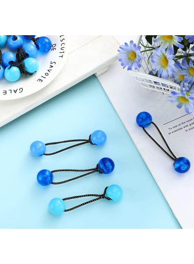 Jutom 24 قطعة من كرات ربط الشعر 20 مم حوامل ذيل حصان فقاعية للفتيات كرات فقاعية مزدوجة من الخرز لربط الشعر الإيلاستيك الملحقات للأطفال الصغار (سلسلة زرقاء) - Image 1