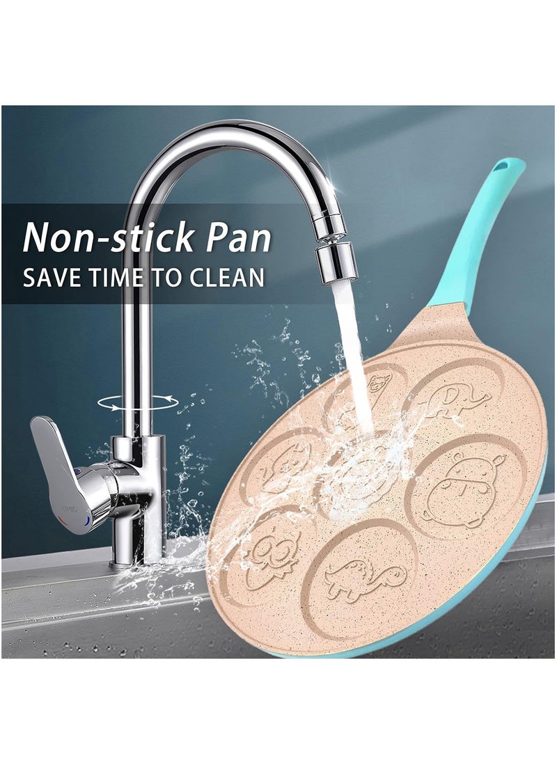 Arabest Mini Pancake Pan Nonstick, Pancake Pan Stovetop, Pancake Maker for Kids, Pancake Mold, Egg Pancake Griddle Pan Kids Crepe Maker Pan for Pancakes Flapjack Maker Blini Pan Nonstick Griddle  - Image 2