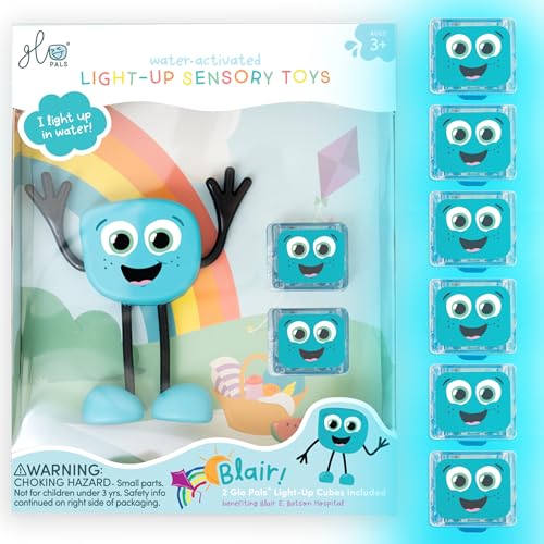 Glo Pals WaterActivated Bath Toy with 6 Reusable LightUp Cubes for Sensory Play Blair - Image 1