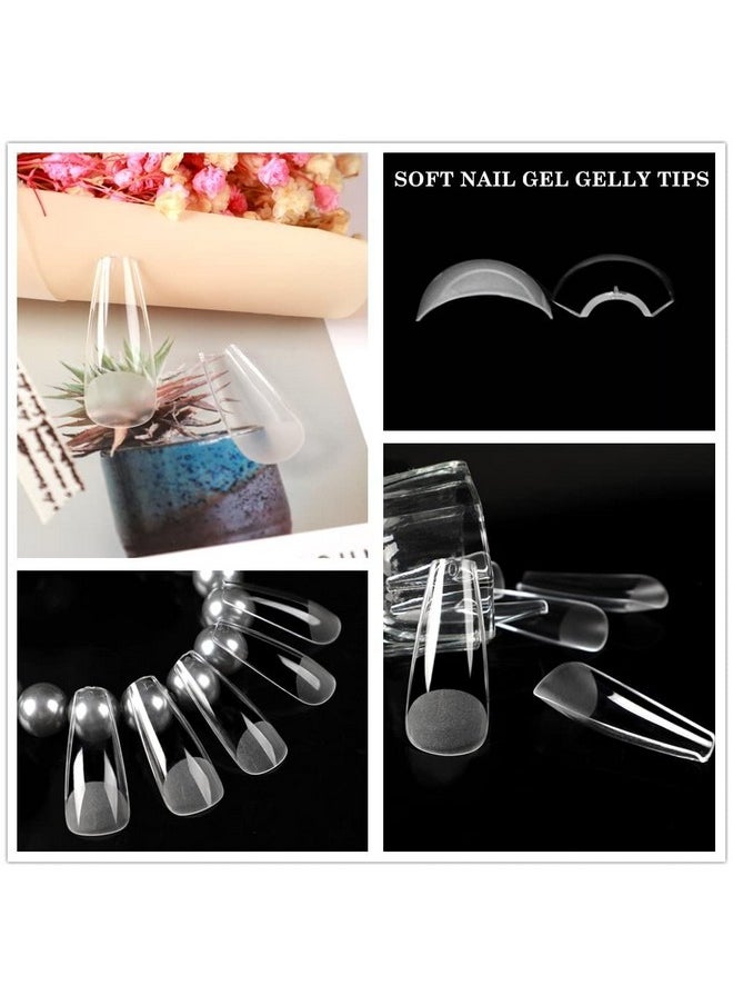 UNA GELLA Long Coffin Fake Nails Tips 216Pcs Preshape Coffin Press On Nails Long Coffin Nail Tips L Coffin Nails Full Cover Nail Tips Coffin False Fake Clear Coffin Tips For Diy Salon 12 Sizes  - Image 5