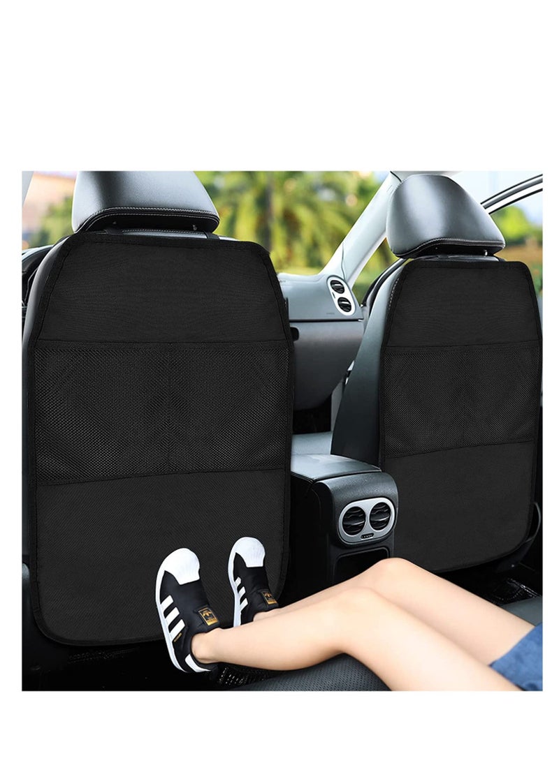 SYOSI Car Seat Kick Mats Anti-Dirty Back for Kids with Adjustable Strap Protector Cover 2 Mesh Pockets Protection of Your from Stain Mud Scratches  - Image 1