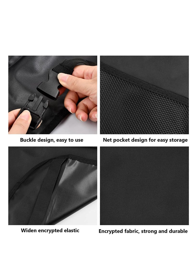 SYOSI Car Seat Kick Mats Anti-Dirty Back for Kids with Adjustable Strap Protector Cover 2 Mesh Pockets Protection of Your from Stain Mud Scratches  - Image 3