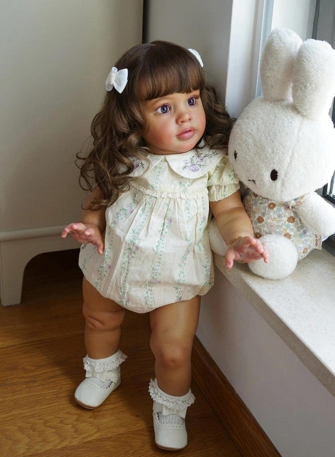 Anano Big Size Reborn Baby Dolls - 26 Inch Realistic Reborn Toddler Baby Girls Dolls, Real Life Baby Doll Rooted Hair Lifelike Toddler Dolls Sweet Face Real Baby Size with Accessories - Image 5
