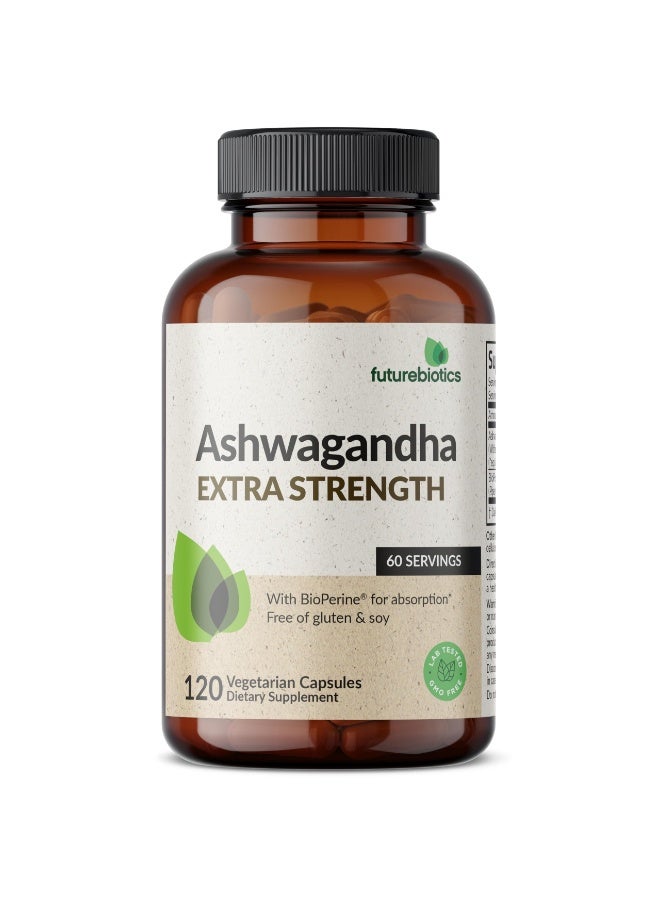 فيوتشر بايوتكس فيتشر بيوتيكس أشواغاندا القوة الإضافية مع بايوبيرين – 120 كبسولة نباتية – أعشاب أدابتوجين لدعم الطاقة والتركيز والتوازن اليومي – خالٍ من الغلوتين وفول الصويا وغير معدل وراثيًا - Image 1