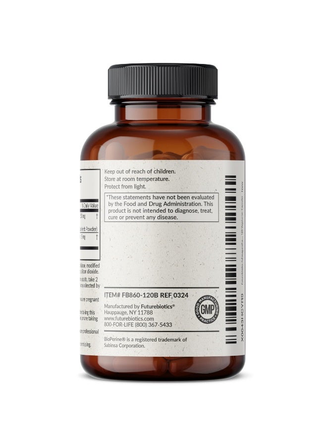 فيوتشر بايوتكس فيتشر بيوتيكس أشواغاندا القوة الإضافية مع بايوبيرين – 120 كبسولة نباتية – أعشاب أدابتوجين لدعم الطاقة والتركيز والتوازن اليومي – خالٍ من الغلوتين وفول الصويا وغير معدل وراثيًا - Image 2