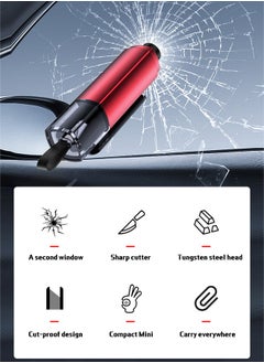 Fazza 2 IN 1 Safety Hammer, Emergency Car Escape Tool, Seat Belt Cutter， Car Glass Window Breaker, Portable Life-Saving Emergency Artifact, Hardened Carbon Steel Vehicle Safety Hammer, Auto Supplies  - Image 2