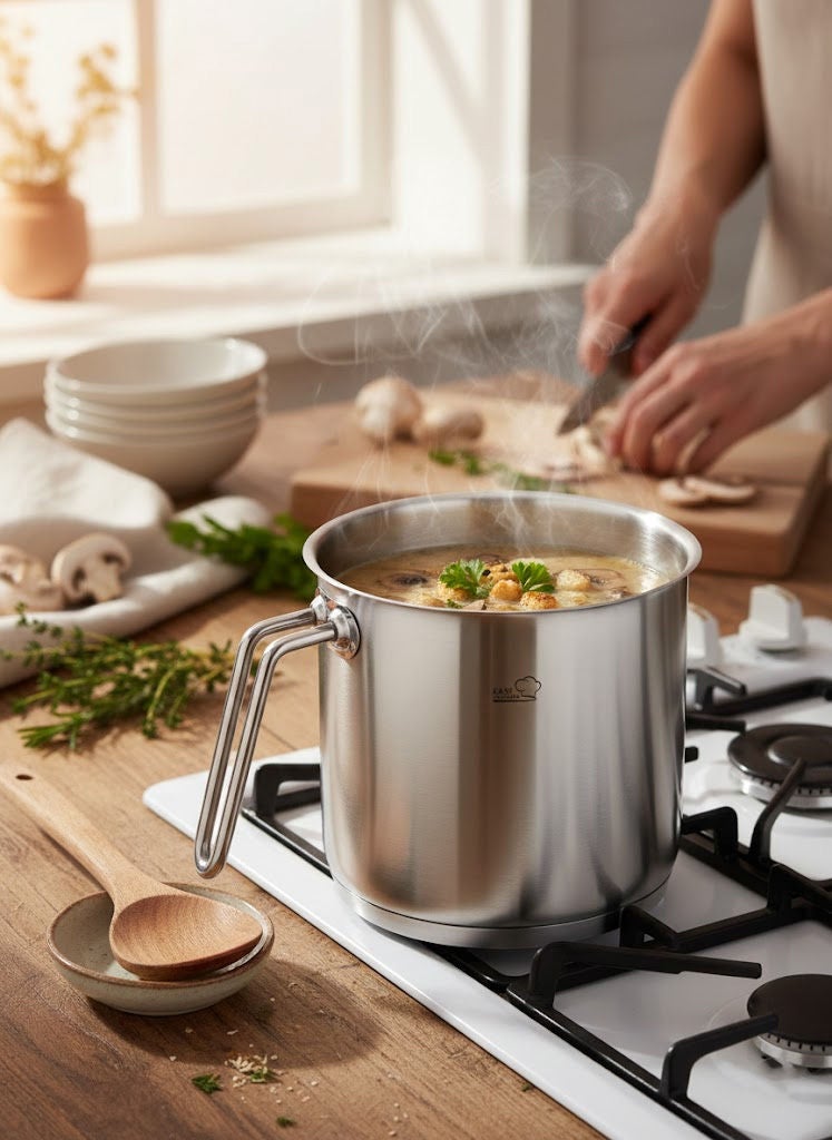 Easy Cooking Stainless Steel Milk Pot 12cm Silver 18/10 (Made in Turkey) - Image 1