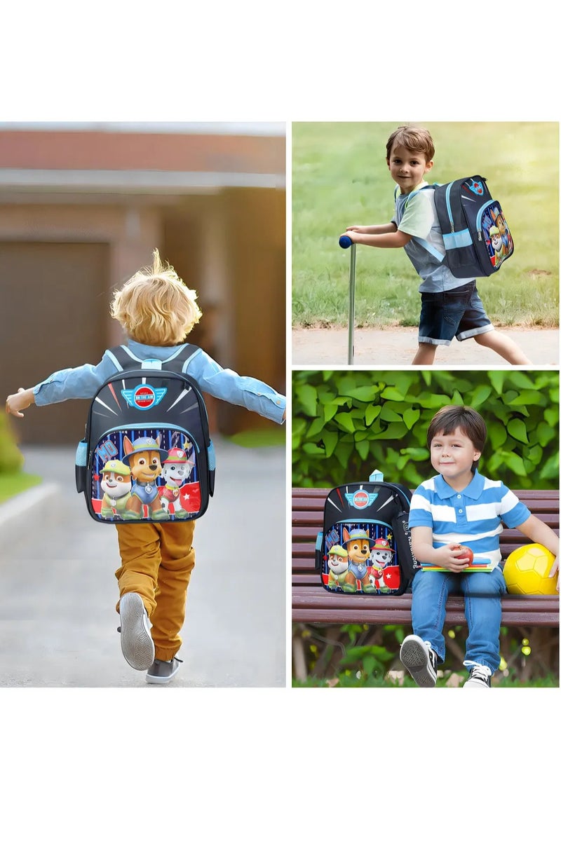باو بترول حقيبة مدرسية للأطفال - شنطة ظهر باو باترول مع قسم رئيسي واحد وجيب أمامي واحد مع حافظة أقلام، أحزمة قابلة للتعديل، قابلة للتنفس ومتينة - حقيبة ظهر مدرسية للأطفال من 3-7 سنوات - Image 4