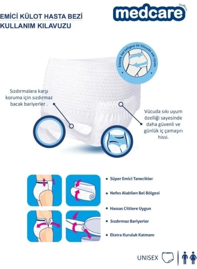 MedCare - Classic Absorbent Panties - Adult Diaper - 5.5 Drops - Xlarge Size - 30 Pack x 4 Pieces - Image 1