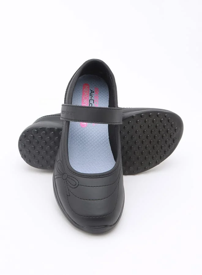 SKECHERS Girls' Embroidered Mary Jane Shoes with Hook and Loop Closure