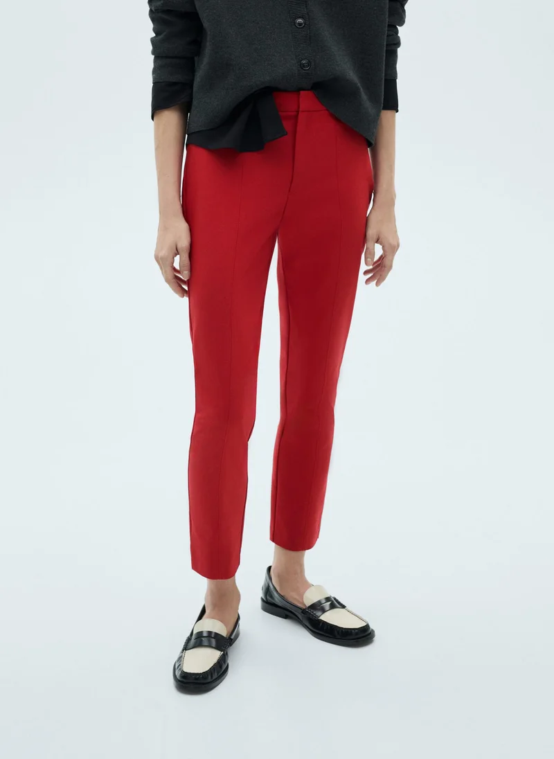 MANGO Straight-Fit Cotton Pants