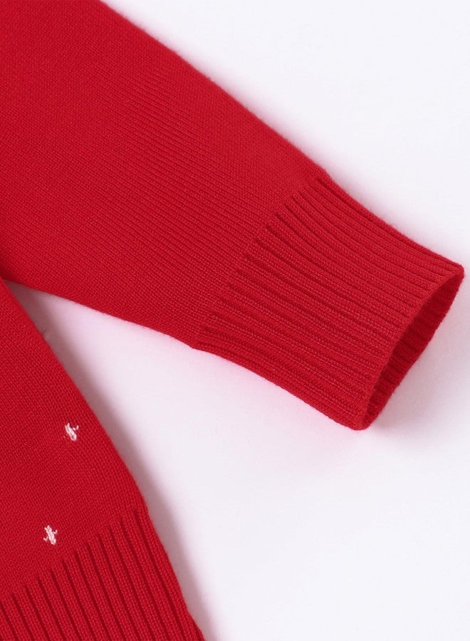 Perdeca Toddler Boy Girl Sweatshirt Christmas Kids Knit Sweatshirt Pullover Ugly Sweater Tops Deer Tees 1-6T Rose - Image 5