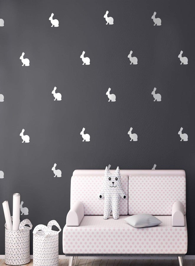 Pulse Vinyl Set of 12 Vinyl Wall Art Decals - Bunnies - 4" x 4" - Fun Rabbits Home Bedroom Living Room Apartment Nursery Playroom - Cute Little Kids Toddler Teens Indoor Outdoor Decor (4" x 4", White) - Image 2