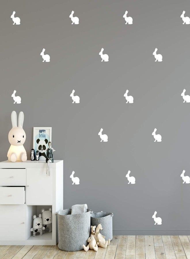 Pulse Vinyl Set of 12 Vinyl Wall Art Decals - Bunnies - 4" x 4" - Fun Rabbits Home Bedroom Living Room Apartment Nursery Playroom - Cute Little Kids Toddler Teens Indoor Outdoor Decor (4" x 4", White) - Image 1