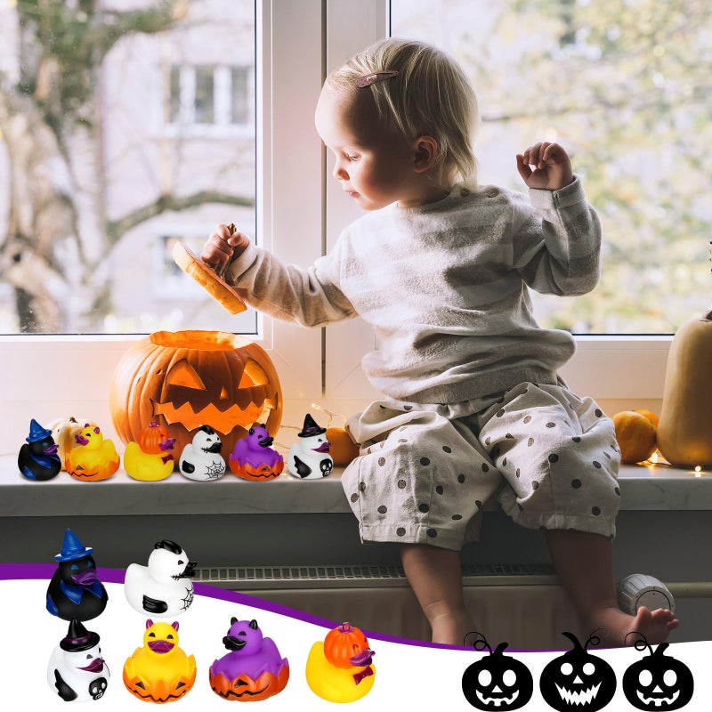 Honoson 36 Pcs Halloween Mini Rubber Ducks Bulk Rubber Duck Bath Toy for Birthday Gifts Shower Party Favors Activity Birthday Decoration Rewards - Image 5