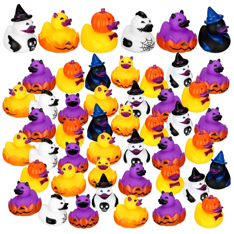 Honoson 36 Pcs Halloween Mini Rubber Ducks Bulk Rubber Duck Bath Toy for Birthday Gifts Shower Party Favors Activity Birthday Decoration Rewards - Image 1