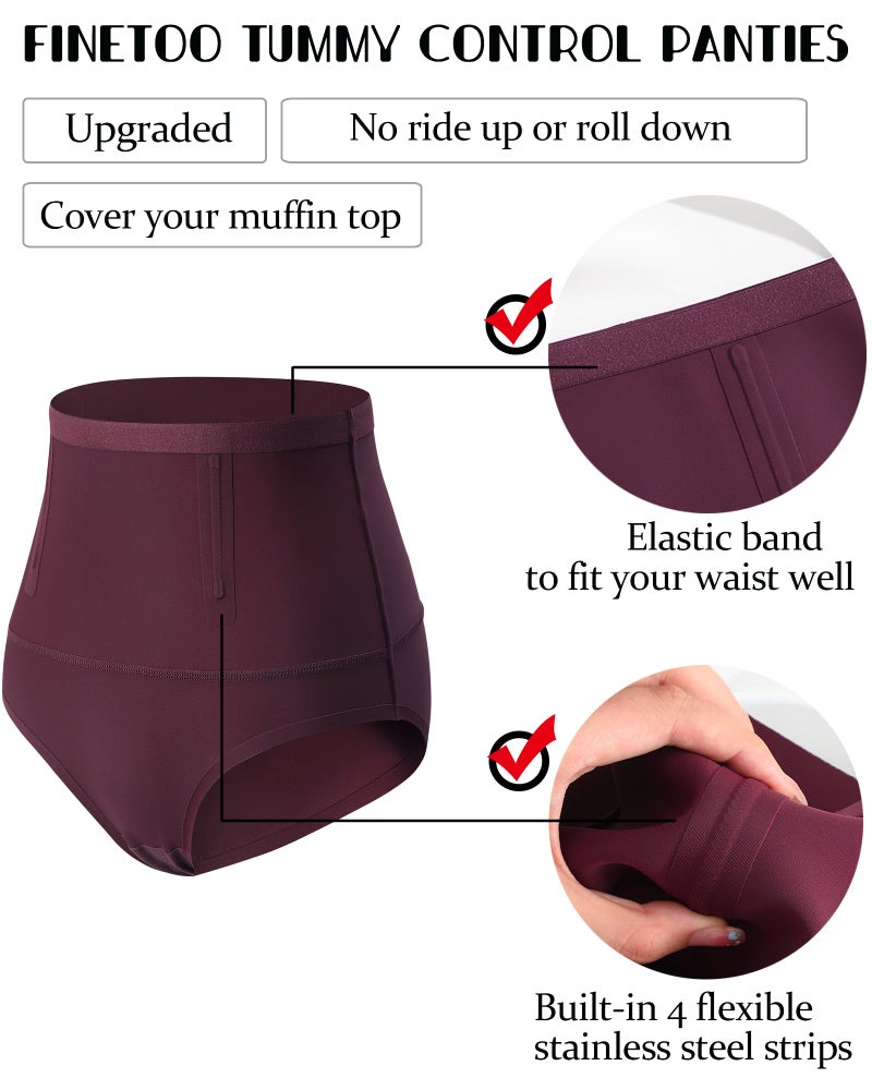 FINETOO Tummy Control Underwear Shapewear for Women Seamless High Waisted Panties Moderate Control Briefs S-3XL - Image 2