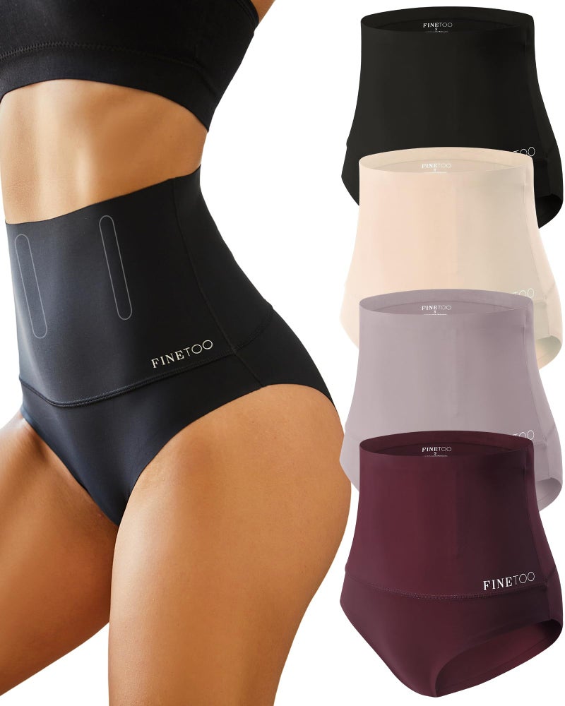FINETOO Tummy Control Underwear Shapewear for Women Seamless High Waisted Panties Moderate Control Briefs S-3XL - Image 1